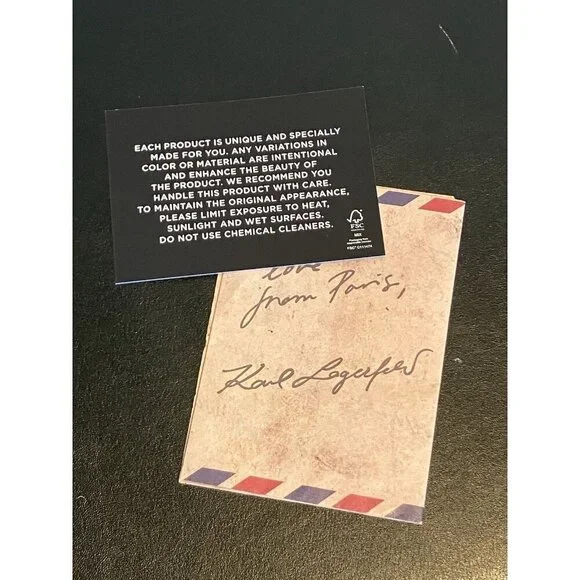 NWT Cannes Canvas Tote By Karl Lagerfeld, Beige/Black Zip Top, Cotton MSRP $98 - Picture 13 of 13